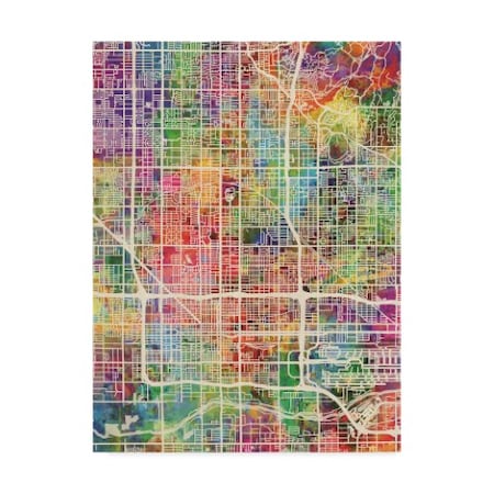 Michael Tompsett 'Phoenix Arizona City Map' Canvas Art,24x32